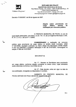 decreto 30-2007 - Prefeitura de Picos