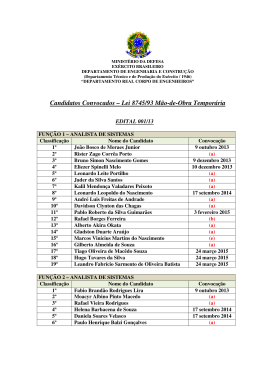 Convoca&ccedil;&atilde;o - Departamento de Engenharia e Constru&ccedil;&atilde;o