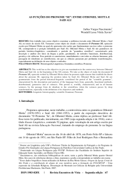 as fun&ccedil;&otilde;es do pronome &ldquo;se&rdquo;: entre othoniel motta e said ali