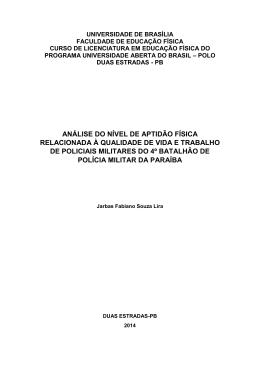 an&aacute;lise do n&iacute;vel de aptid&atilde;o f&iacute;sica relacionada &agrave; qualidade de vida e