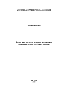 &Aacute;lvaro Reis &ndash; Pastor, Pregador e Polemista - in&iacute;cio