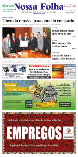 Edi&ccedil;&atilde;o 26/06/2015 - Jornal Nossa Folha