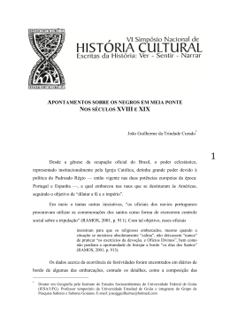 apontamentos sobre os negros em meia ponte nos s&eacute;culos xviii e xix