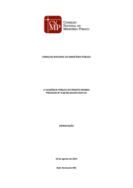 CONSELHO NACIONAL DO MINISTÉRIO PÚBLICO 1ª AUDIÊNCIA