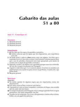Gabaritos das perguntas e exerc&iacute;cios