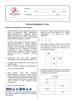 Revis&atilde;o de Matem&aacute;tica &ndash; 6&ordm; ano Resolva as quest&otilde;es em seu