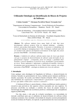 Utilizando Ontologia na Identificação de Riscos de Projetos de