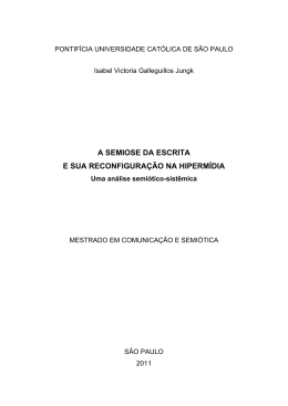 a semiose da escrita e sua reconfigura&ccedil;&atilde;o na hiperm&iacute;dia