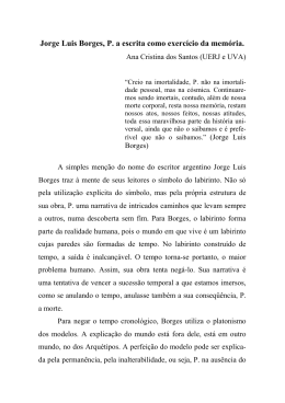 Jorge Luis Borges: a escritura como exerc&iacute;cio da mem&oacute;ria