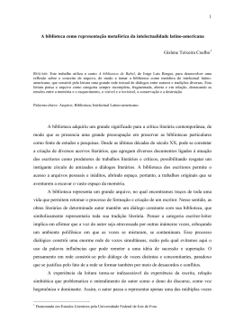 A biblioteca como representa&ccedil;&atilde;o metaf&oacute;rica da