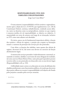 * RESPONSABILIDADE CIVIL DOS TABELI&Atilde;ES E