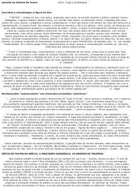 Apostila de Hist&oacute;ria Do Teatro Autor: Jorge Lu&iacute;s Rodrigues