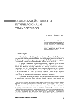 GLOBALIZA&Ccedil;&Atilde;O, DIREITO INTERNACIONAL E TRANSG&Ecirc;NICOS