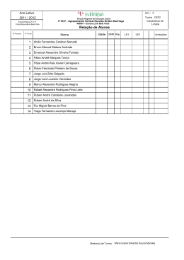 Lista das Turmas- Cef 2º ano - Agrupamento Vertical de Escolas