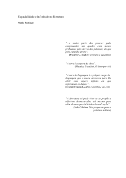 Espacialidade e infinitude na literatura.