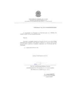 Convocação para Matrícula Suplente – Jorge Luis da Rocha Lima