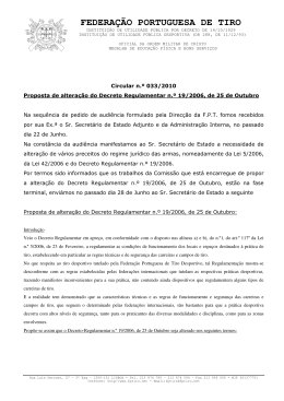 Proposta de altera&ccedil;&atilde;o do Decreto Regulamentar n.&ordm; 19 2006, de 25