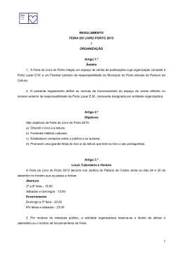 REGULAMENTO FEIRA DO LIVRO PORTO 2015 I ORGANIZAÇÃO