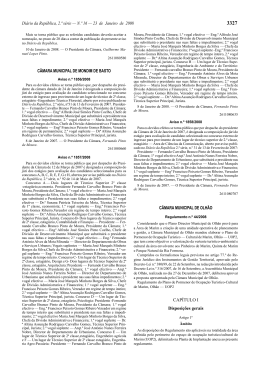 Di&aacute;rio da Rep&uacute;blica, 2.&ordf; s&eacute;rie &mdash; N.&ordm; 16 &mdash; 23 de Janeiro de 2008