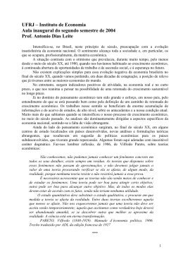 A Economia Brasileira - Instituto de Economia da UFRJ