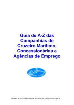 Guia de A-Z das Companhias de Cruzeiro Marítimo