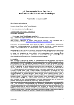 FORMUL&Aacute;RIO DE CANDIDATURA Identifica&ccedil;&atilde;o do(s) autor