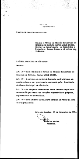 PROJETO DE DECRETO LEGISLATIVO Concede o