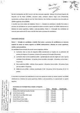 Maiores de 23 Anos 2012-2013 - Escola Superior de Desporto