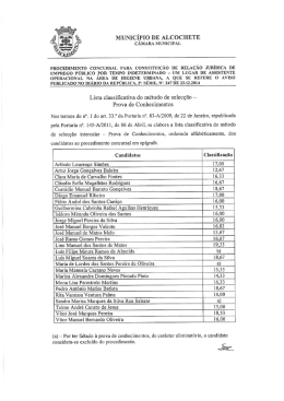 MUNICÍPIO DE ALCOCHETE cÃMARA MUNICIPAL