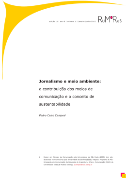 Jornalismo e meio ambiente: a contribui&ccedil;&atilde;o dos meios de