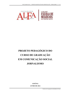 Projeto Pedag&oacute;gico do Curso de Jornalismo
