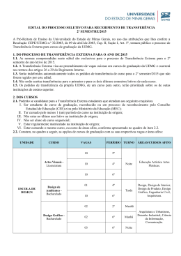 EDITAL DO PROCESSO SELETIVO PARA RECEBIMENTO