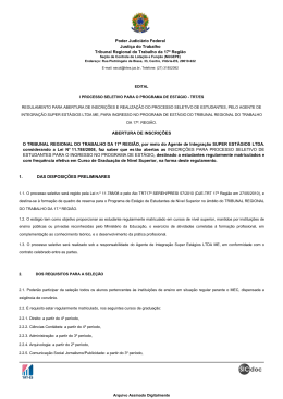 Edital - TRT-ES - Processo Seletivo
