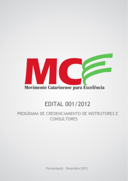 EDITAL 001/2012 - Movimento Catarinense pela Excelência
