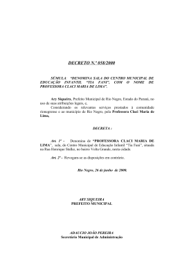 decreto nº 058/2000 - Prefeitura Municipal de Rio Negro