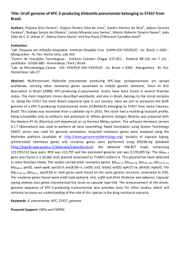 Title: Draft genome of KPC-2-producing Klebsiella pneumoniae
