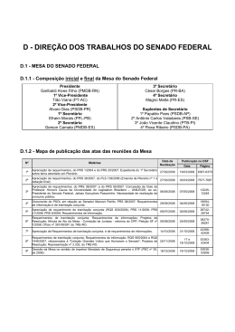 dire&ccedil;&atilde;o dos trabalhos do senado federal