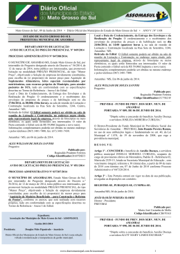 Mato Grosso do Sul , 09 de Junho de 2014 • Diário Oficial dos