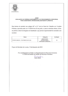 AVISO AVALIAÇÃO DO PERÍODO EXPERIMENTAL DO