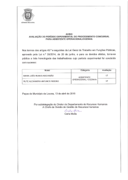 Aviso avaliação do período experimental
