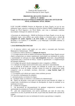 Edital 10 sele&ccedil;&atilde;o de est&aacute;gio 2014