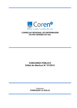 Edital de Abertura Concurso P&uacute;blico COREN RS