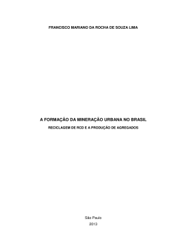 A FORMA&Ccedil;&Atilde;O DA MINERA&Ccedil;&Atilde;O URBANA NO BRASIL