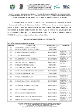 Resultado da Homologa&ccedil;&atilde;o das Inscri&ccedil;&otilde;es