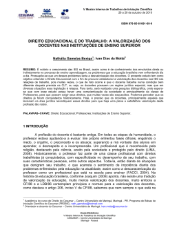 DIREITO EDUCACIONAL E DO TRABALHO: A VALORIZA&Ccedil;&Atilde;O DOS