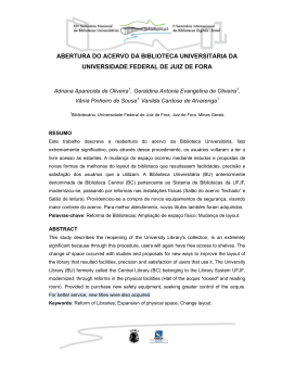 abertura do acervo da biblioteca universitaria da universidade