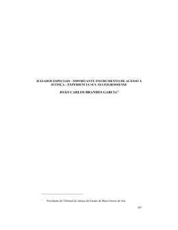 JUIZADOS ESPECIAIS - IMPORTANTE INSTRUMENTO DE