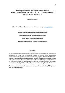 recursos educacionais abertos: uma experi&ecirc;ncia em gest&atilde;o
