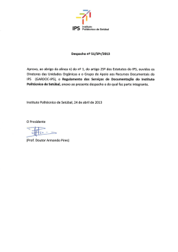 Regulamento dos Serviços de Documentação do IPS