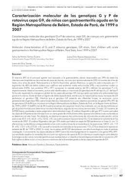 Caracterización molecular de los genotipos G y P de rotavirus cepa